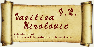 Vasilisa Mirolović vizit kartica
